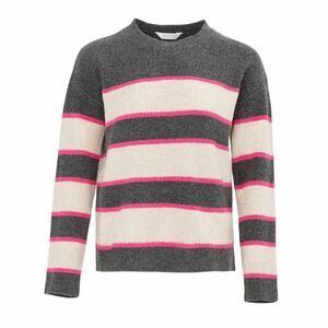 Miso Womens/Ladies Stripe Knitted Sweater / Gray